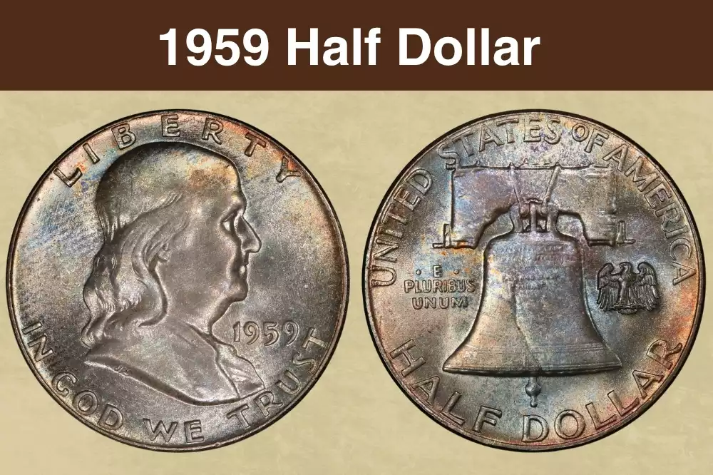 1959 Franklin Half Dollar obverse showing Ben Franklin portrait and reverse showing Liberty Bell
